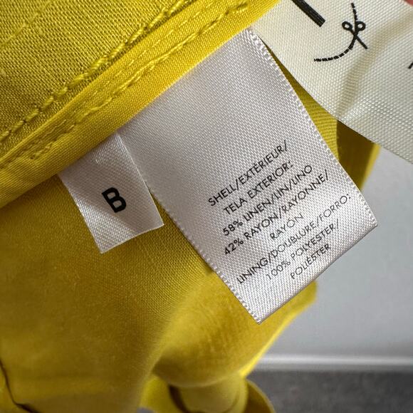 Ann Taylor Women’s Linen Blend Double Breasted Trench Coat Jacket in Yellow XXL - Picture 9 of 15